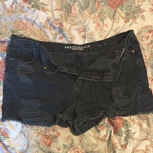 American Eagle Outfitters Black Distressed Jean Shorts